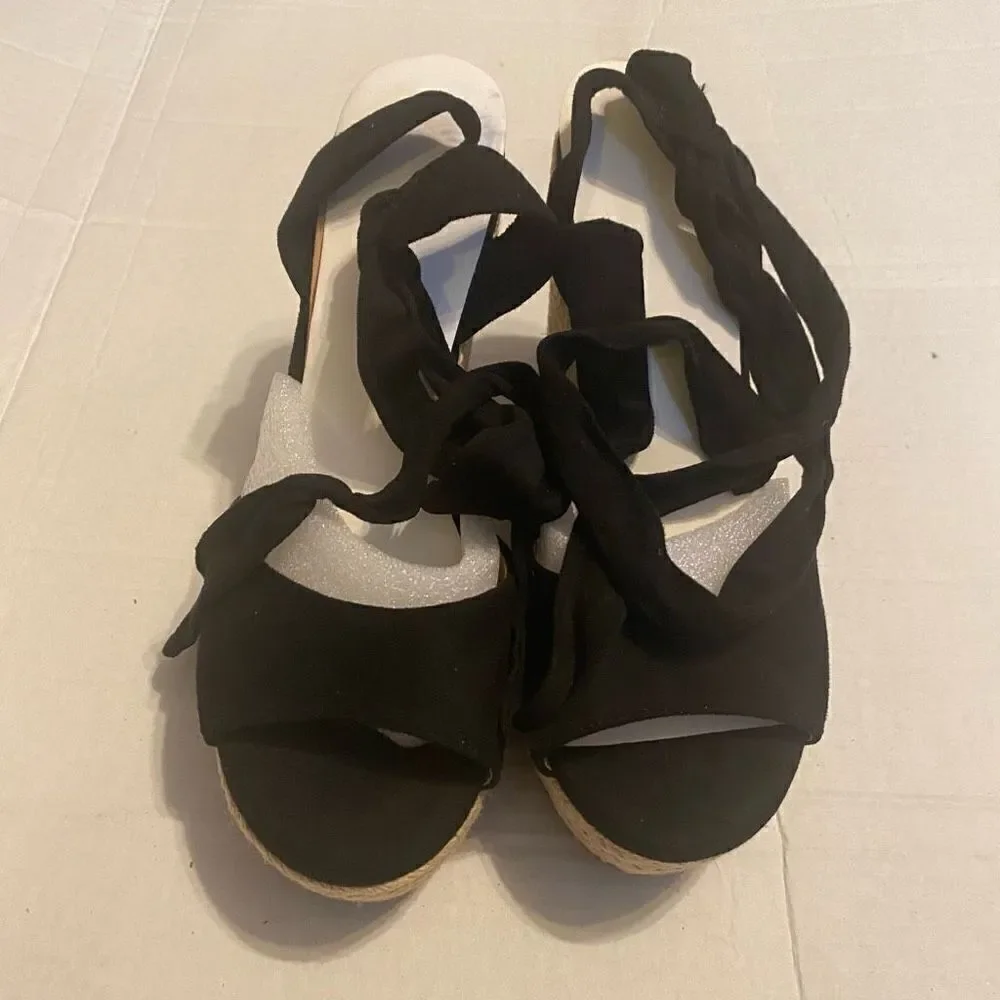 LIYUANDIAN Women’s Platform Espadrilla With Ankle‎ Strap Buckles Size 7 New